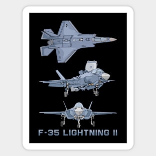 F-35 Lightning II American Stealth Fighter Plane Diagram Gift Magnet